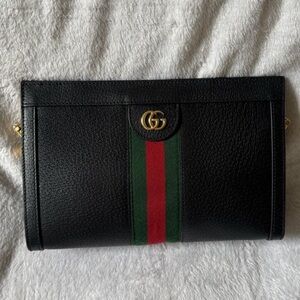 Ophidia leather clutch bag